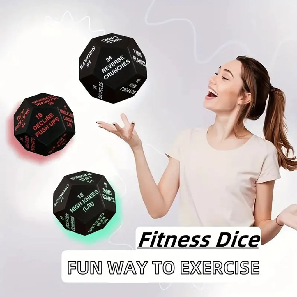 12 Sided Rounded Digital Fitness Dice Exercise Dice Bodyweight Training Dice Cardio Workout Plyometrics Game Dice for Home Gym