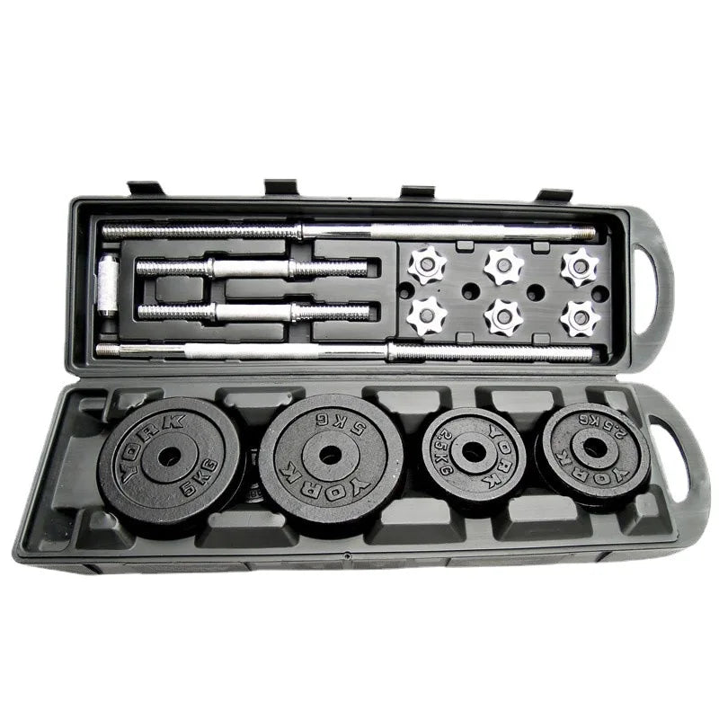 High Quality Cast Iron Adjustable Sports Gym Equipment 10kg 15kg  Fitness Dumbbell and Barbell Set for Training