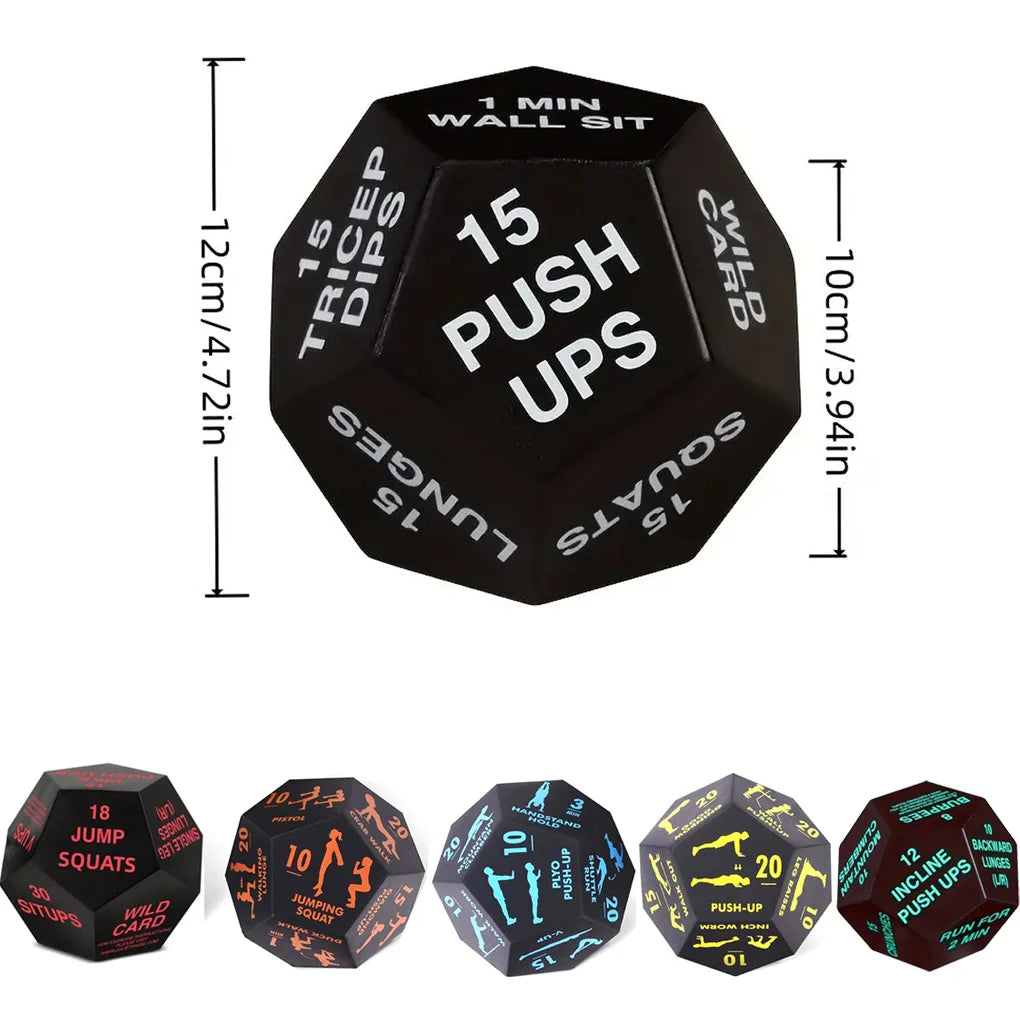 12 Sided Rounded Digital Fitness Dice Exercise Dice Bodyweight Training Dice Cardio Workout Plyometrics Game Dice for Home Gym