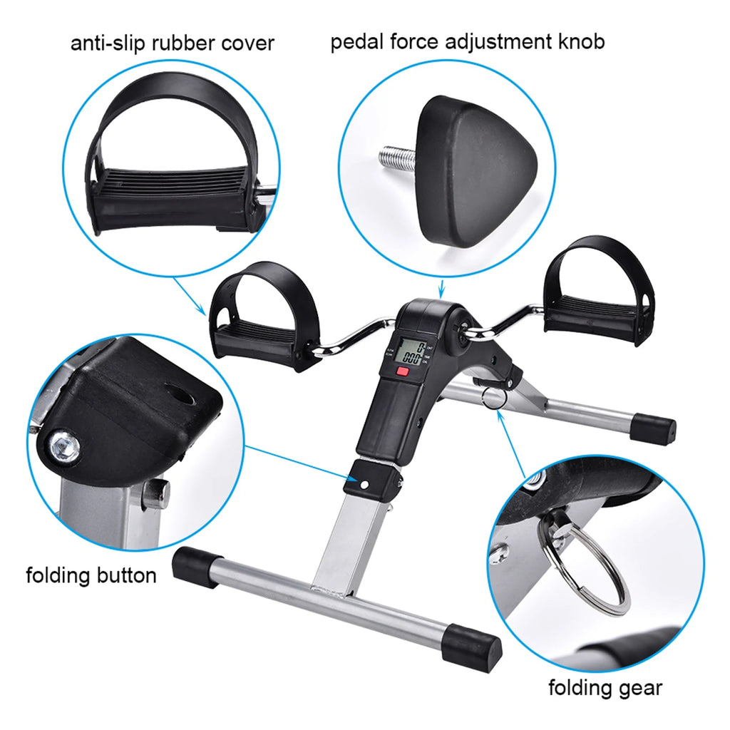Cycling Trainer Exercise Cycling Gym Exercise Indoor Folding Cycling Trainer Cycle Pedal Fitness Exerciser Leg Workout