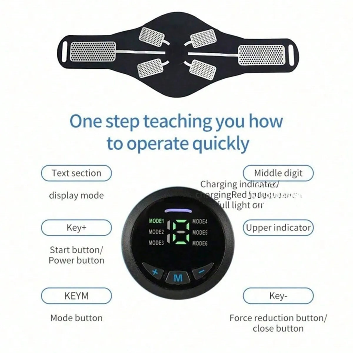 ABS Fitness Belt Muscle Training EMS Trainer Muscle Stimulator USB Rechargeable Home Gym Exercise Machine For Men And Women