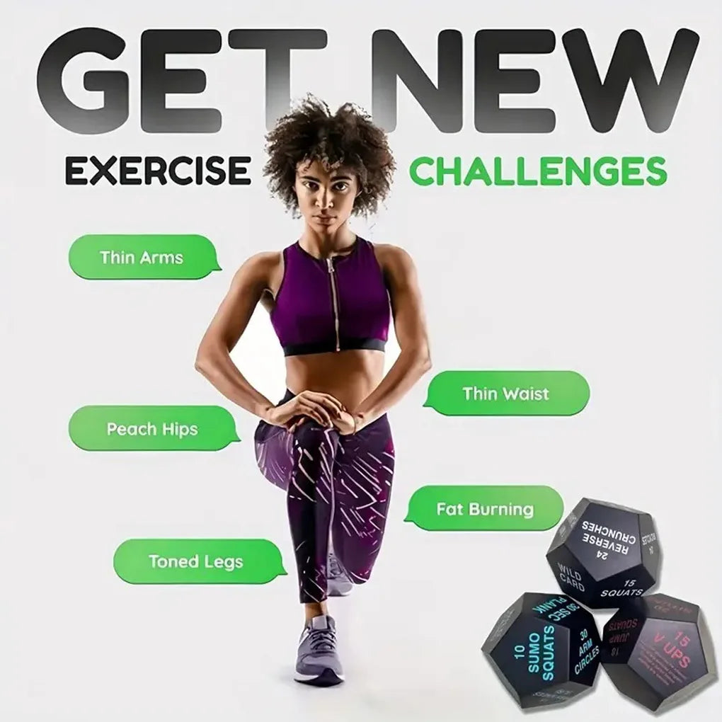 12 Sided Rounded Digital Fitness Dice Exercise Dice Bodyweight Training Dice Cardio Workout Plyometrics Game Dice for Home Gym