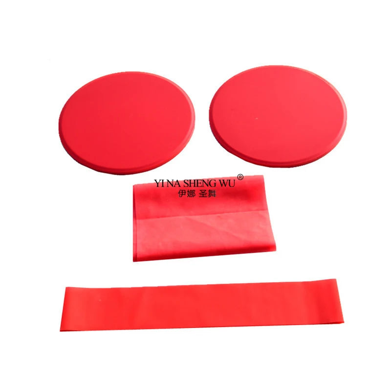 Yoga Fitness Three-piece Set Sliding Plate Elastic Band Resistance Circle Pilates Vest Line Buttocks Training Home Equipment