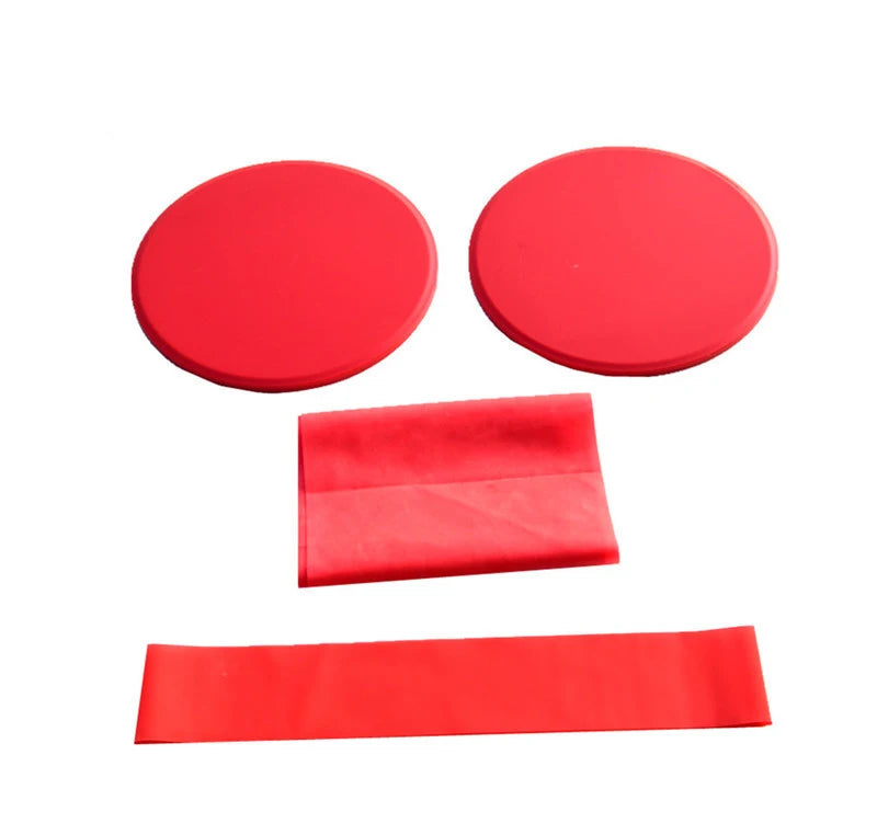 Yoga Fitness Three-piece Set Sliding Plate Elastic Band Resistance Circle Pilates Vest Line Buttocks Training Home Equipment