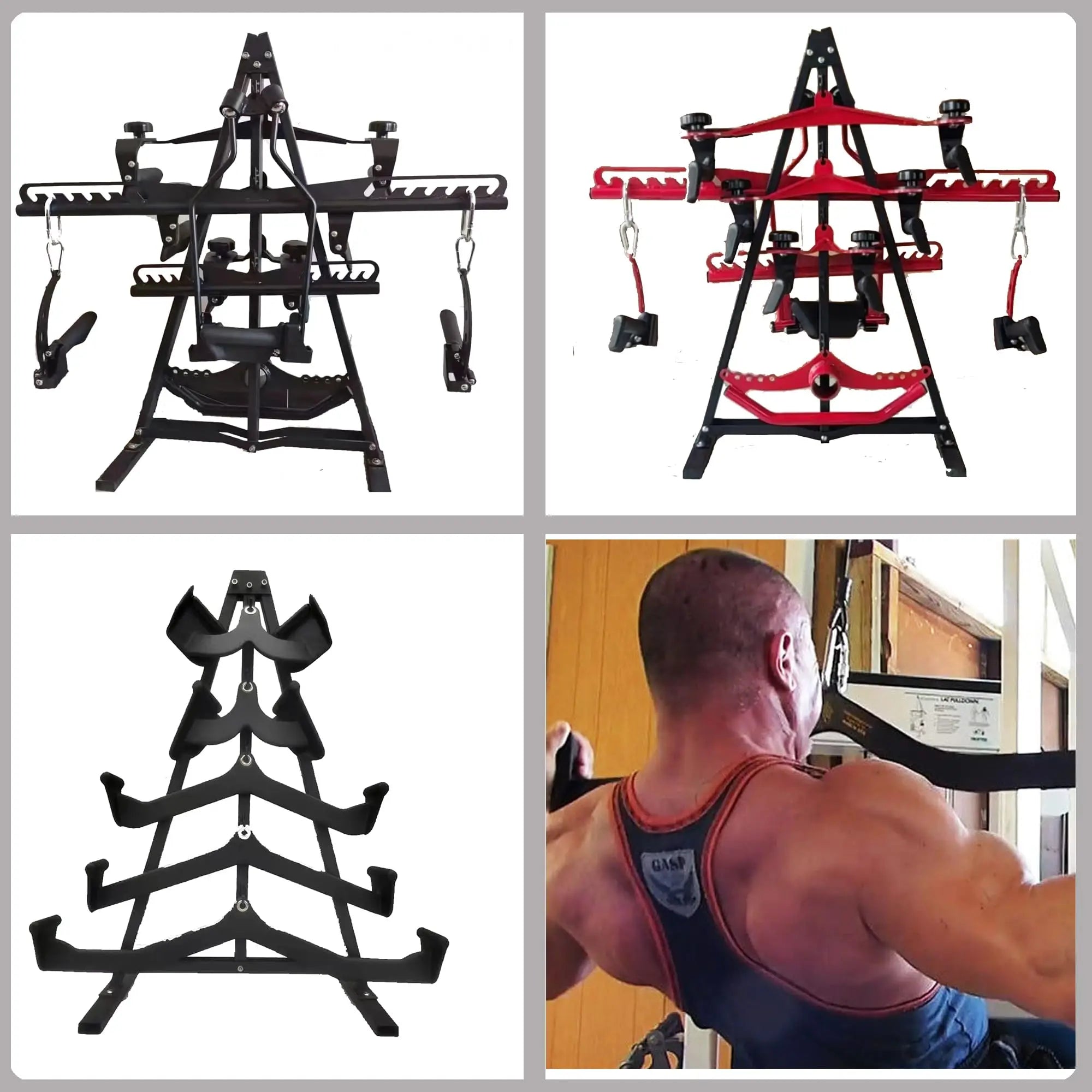 Gym Fitness LAT Pull Down Bar,Storage Rack,Heavy Duty,A-Frame Stand,Support Base for LAT Pulldown Attachments,LAT Bar
