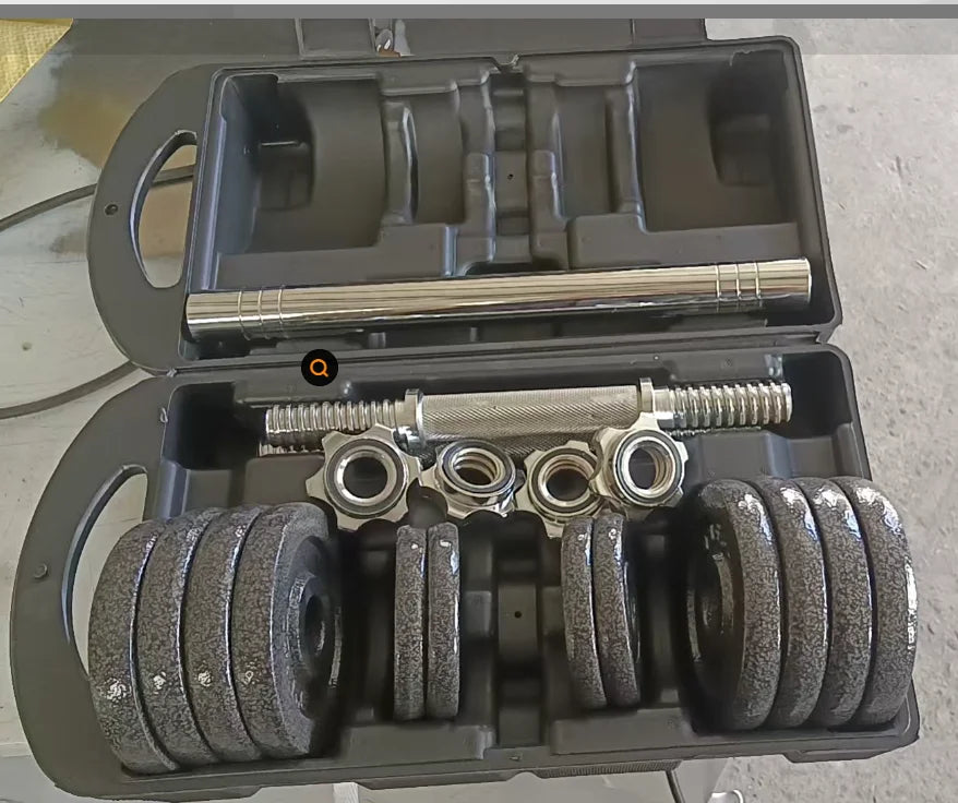 High Quality Cast Iron Adjustable Sports Gym Equipment 10kg 15kg  Fitness Dumbbell and Barbell Set for Training