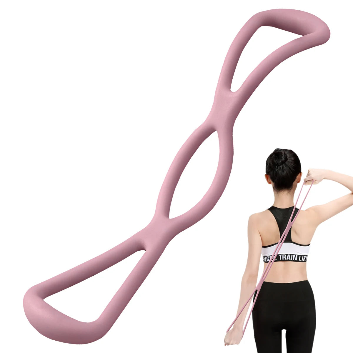 Yoga Resistance Band 8-Shaped Fitness Resistance Band Elastic Training Arm Back Shoulder Exercise Stretching Pilates Tool