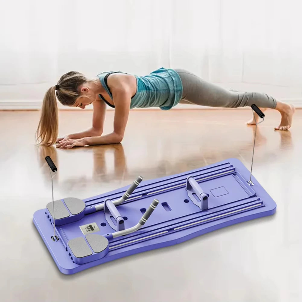 Multifunctional Fitness Board Exercise Machine Non Slip Abdominal Board Automatic Rebound Push Up Board with Timer for Home Gym