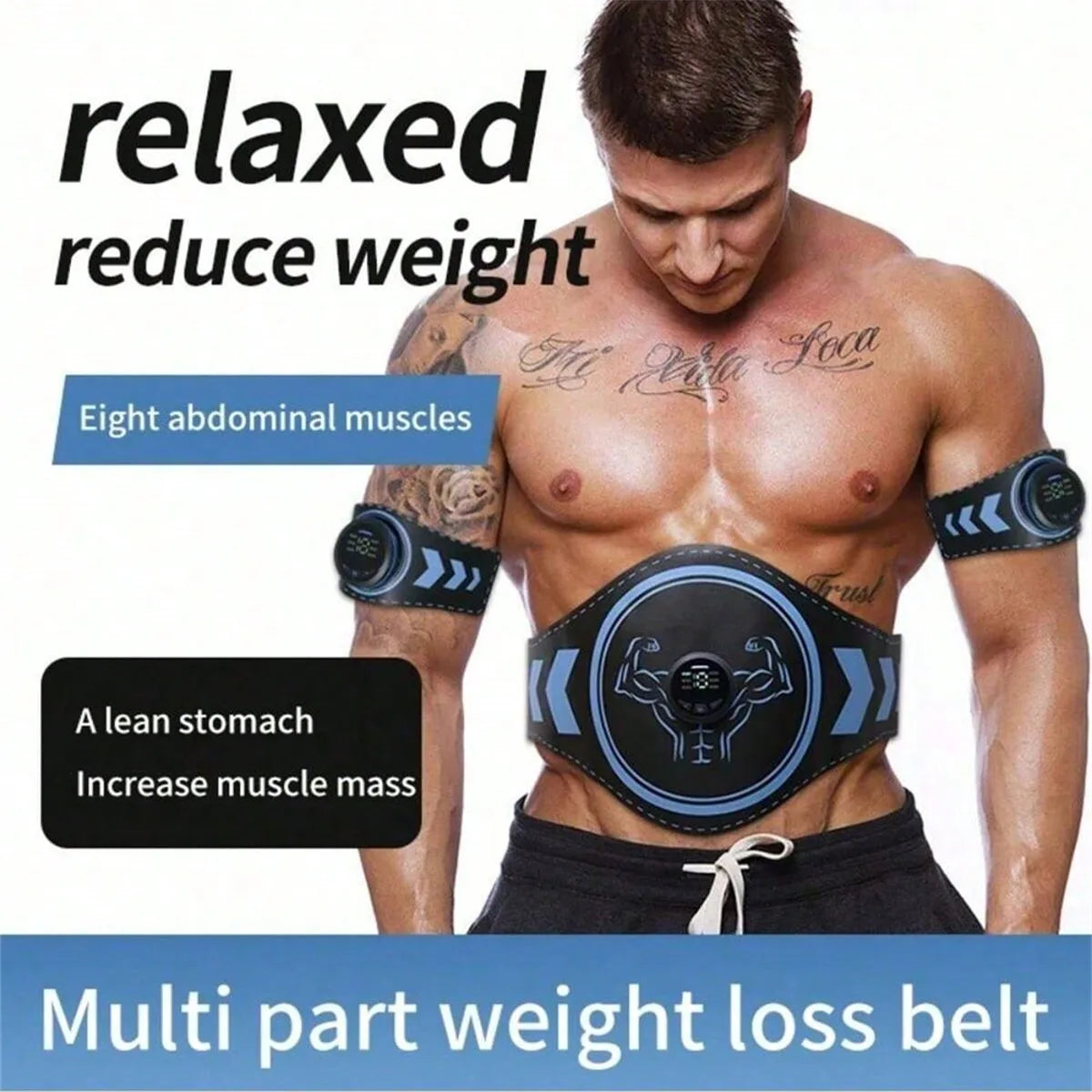 ABS Fitness Belt Muscle Training EMS Trainer Muscle Stimulator USB Rechargeable Home Gym Exercise Machine For Men And Women