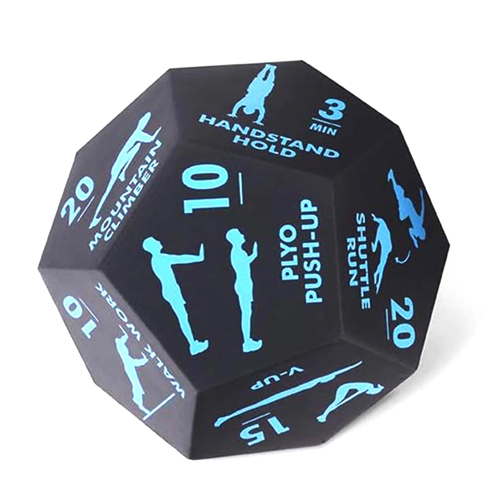 12 Sided Rounded Digital Fitness Dice Exercise Dice Bodyweight Training Dice Cardio Workout Plyometrics Game Dice for Home Gym