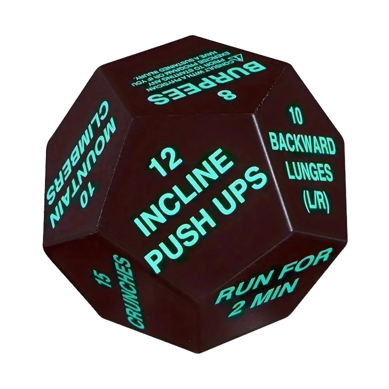 12 Sided Rounded Digital Fitness Dice Exercise Dice Bodyweight Training Dice Cardio Workout Plyometrics Game Dice for Home Gym