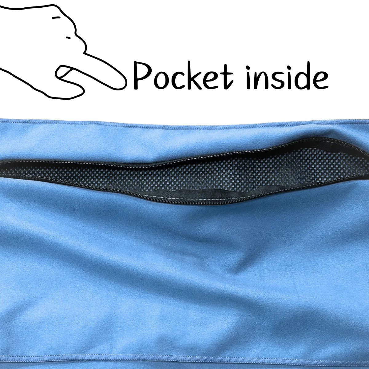 Gym Fitness Sports Towel with Zipper Pocket - Quick Dry Sweat-Wicking Stores Phone/Keys for CrossFit Training Workout Weightlift