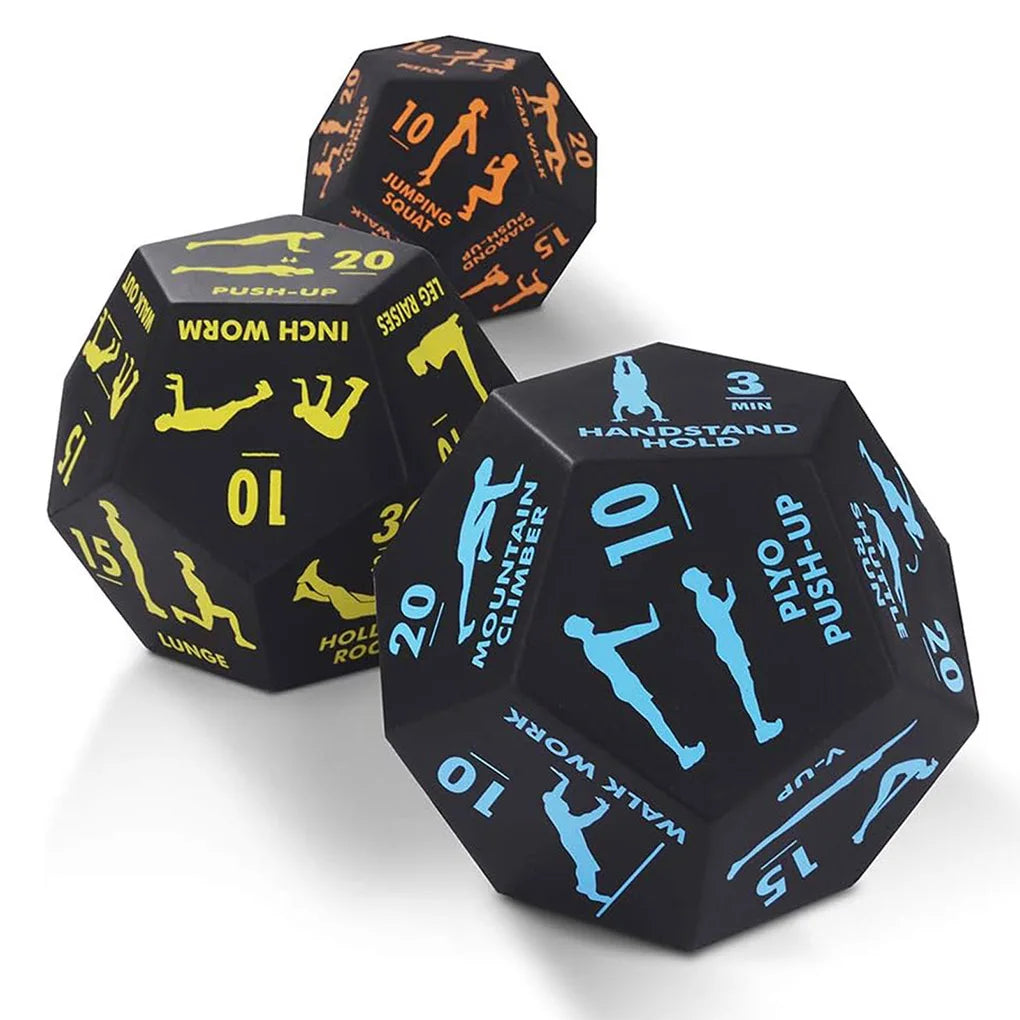 12 Sided Rounded Digital Fitness Dice Exercise Dice Bodyweight Training Dice Cardio Workout Plyometrics Game Dice for Home Gym
