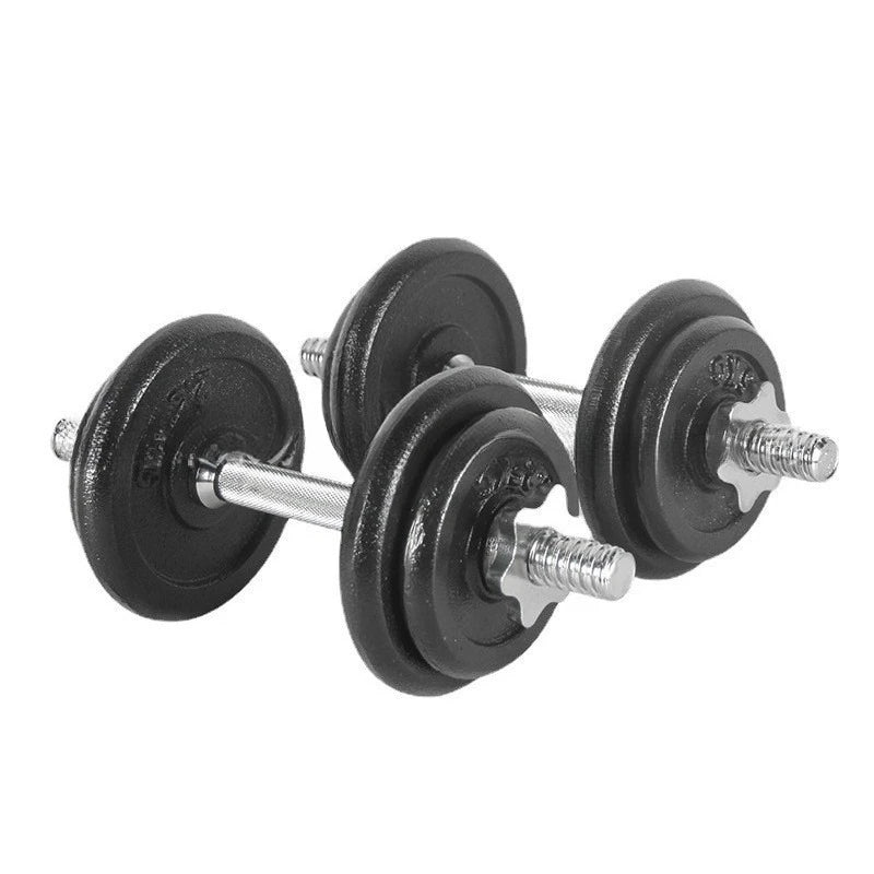 High Quality Cast Iron Adjustable Sports Gym Equipment 10kg 15kg  Fitness Dumbbell and Barbell Set for Training