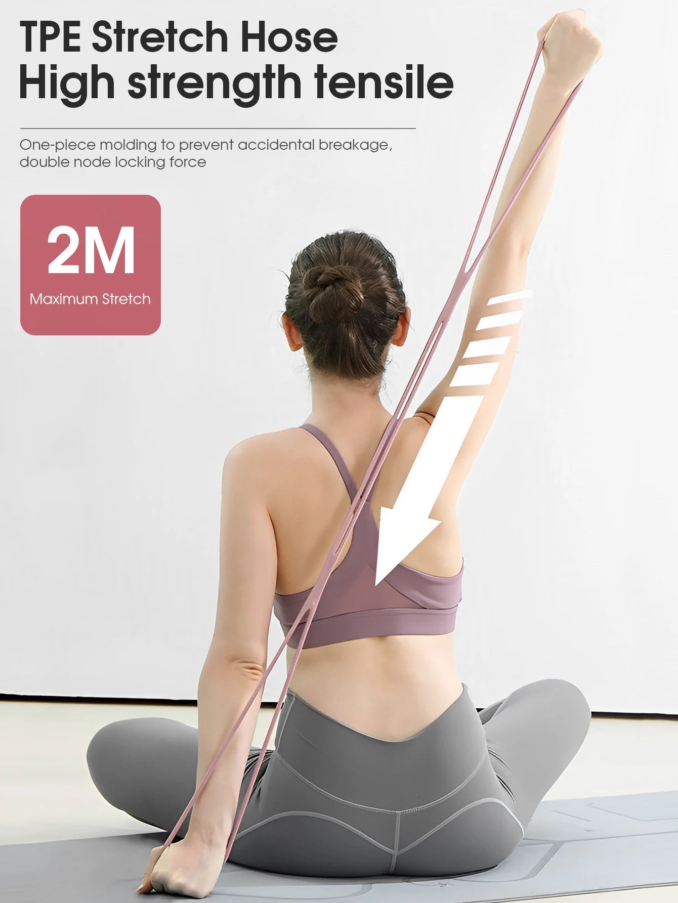 Yoga Resistance Band 8-Shaped Fitness Resistance Band Elastic Training Arm Back Shoulder Exercise Stretching Pilates Tool