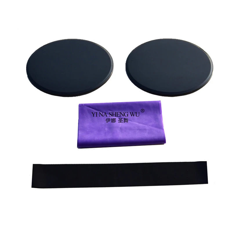 Yoga Fitness Three-piece Set Sliding Plate Elastic Band Resistance Circle Pilates Vest Line Buttocks Training Home Equipment